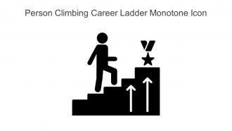Person Climbing Career Ladder Monotone Icon In Powerpoint Pptx Png And Editable Eps Format