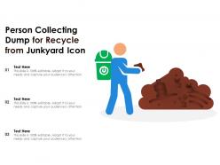 Person collecting dump for recycle from junkyard icon