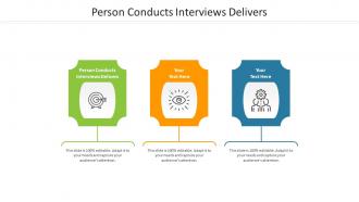 Person conducts interviews delivers ppt powerpoint presentation styles show cpb