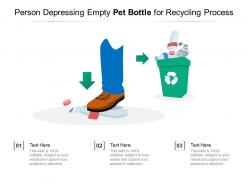 Person Depressing Empty Pet Bottle For Recycling Process