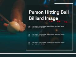 Person hitting ball billiard image
