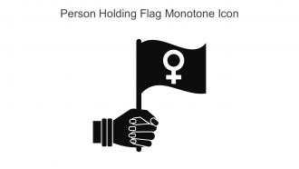 Person Holding Flag Monotone Icon In Powerpoint Pptx Png And Editable Eps Format