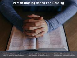 Person holding hands for blessing