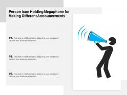Person Icon Holding Megaphone For Making Different Announcements