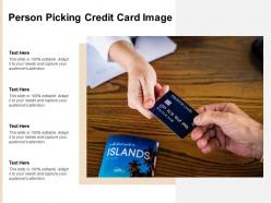 Person picking credit card image