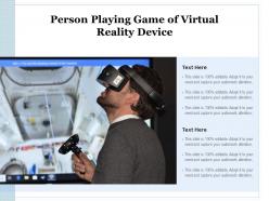 Person Playing Game Of Virtual Reality Device