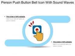 Person push button bell icon with sound waves