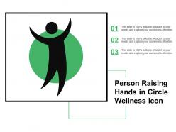 Person raising hands in circle wellness icon