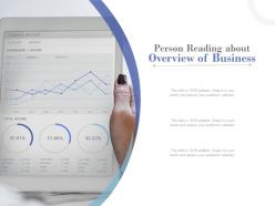 Person reading about overview of business