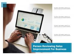 Person reviewing sales improvement for business
