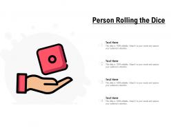 Person rolling the dice