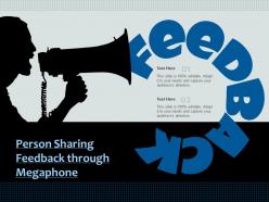 Person sharing feedback through megaphone
