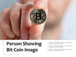 Person showing bit coin image