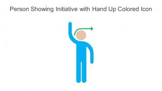 Person Showing Initiative With Hand Up Colored Icon Powerpoint Pptx Png And Editable Eps Format