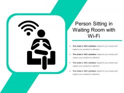 Person sitting in waiting room with wi fi