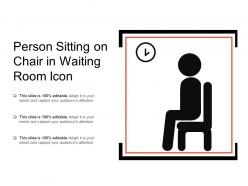 Person sitting on chair in waiting room icon