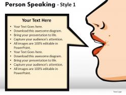 Person speaking style 1 powerpoint presentation slides