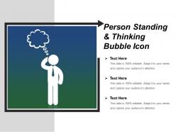 Person standing and thinking bubble icon