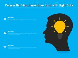 Person thinking innovative icon with light bulb