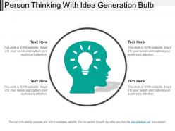 Person thinking with idea generation bulb