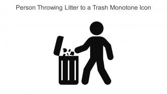 Person Throwing Litter To A Trash Monotone Icon In Powerpoint Pptx Png And Editable Eps Format