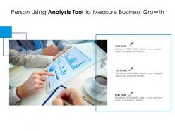 Person using analysis tool to measure business growth