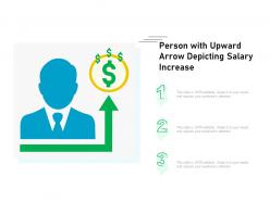 Person with upward arrow depicting salary increase