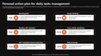 Personal Action Plan For Daily Tasks Management