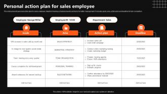 Personal Action Plan For Sales Employee