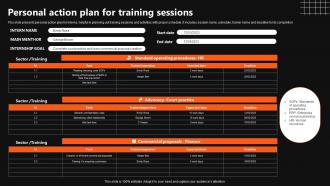 Personal Action Plan For Training Sessions