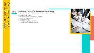 Personal Branding Guide For Professionals And Enterprises Table Of Contents