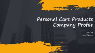 Personal Care Products Company Profile PPT Example AT