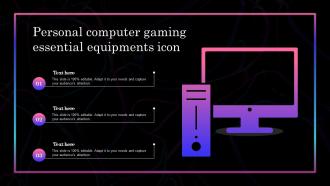 Personal Computer Gaming Essential Equipments Icon