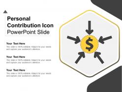Personal Contribution Icon Powerpoint Slide