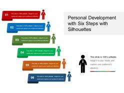 Personal development with six steps with silhouettes