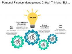 Personal finance management critical thinking skill negotiation management cpb