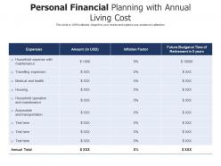Personal financial planning with annual living cost