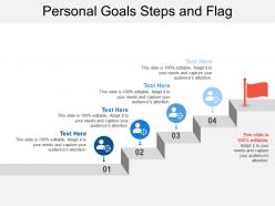 Personal goals steps and flag