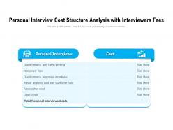 Personal Interview Cost Structure Analysis With Interviewers Fees