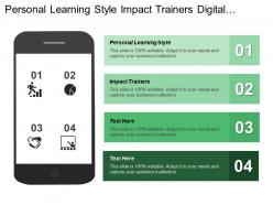 Personal learning style impact trainers digital content creation