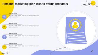 Personal Marketing Plan Icon To Attract Recruiters