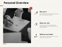 Personal overview finance ppt powerpoint presentation professional graphic images