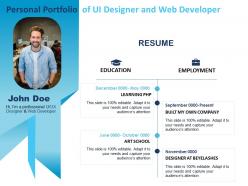 Personal portfolio of ui designer and web developer