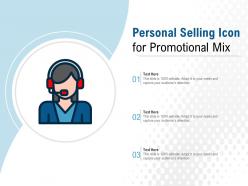 Personal Selling Icon For Promotional Mix
