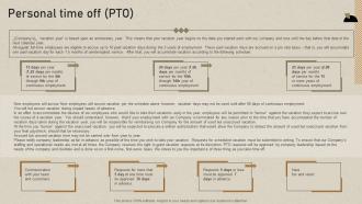 Personal Time Off Pto Guidebook For Corporate Staff Ppt Clipart