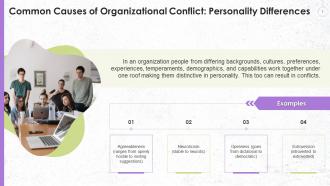 Personality Differences As The Cause Of Organizational Conflict Training Ppt