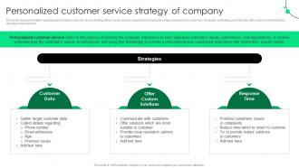 Personalized Customer Service Strategy Of Company Service Strategy Guide To Enhance Strategy SS