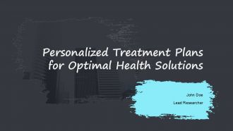 Personalized Treatment Plans For Optimal Health Solutions PPT Template ST AI