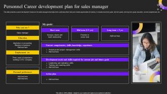 Personnel Career Development Plan For Sales Manager