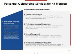 Personnel outsourcing services for hr proposal ppt powerpoint presentation infographics icons